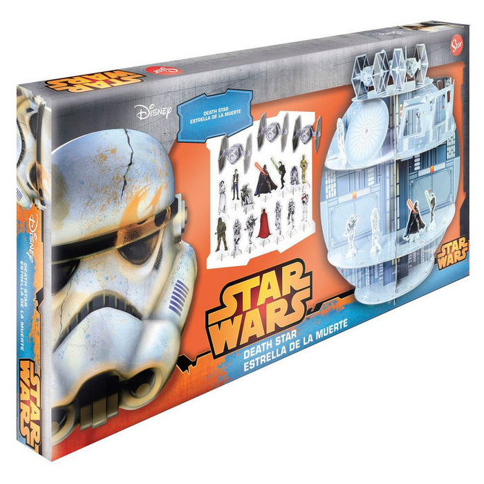 Disney Star Wars Death Star Ship Playset – Cardboard Model with Darth Vader, Troopers, R2D2, C3PO Figures, Eco-Friendly, Easy to Assemble, 50x16x33 cm