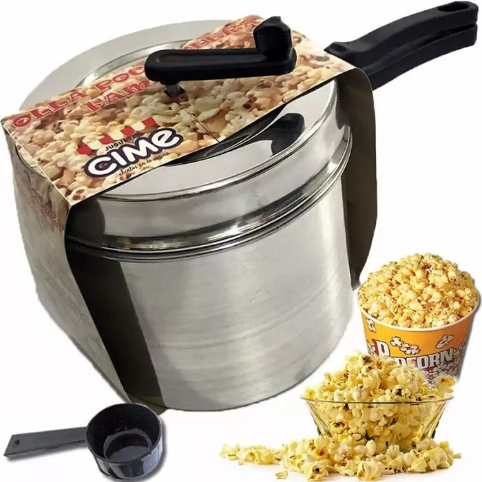 Pochoclera Aluminum Popcorn Pot 5L - Sweet & Savory Gourmet Popping + Bonus Measuring Spoon
