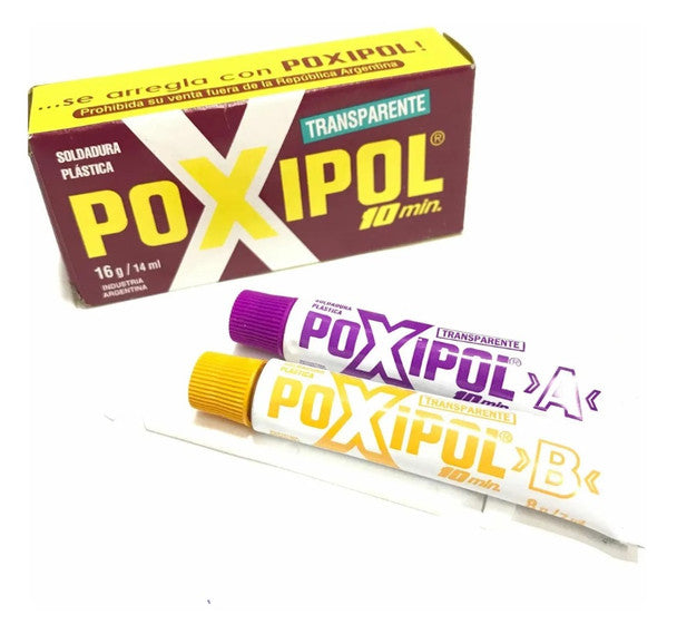 Poxipol Transparente 10 Minutes Action Transparent Plastic Glue Perfect for Wood, Glass, Metal & Cement, 16 g / 0.6 oz