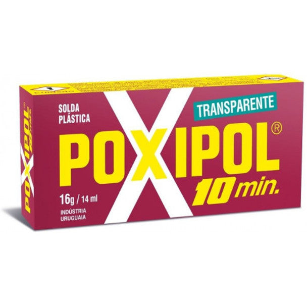 Poxipol Transparente 10 Minutes Action Transparent Plastic Glue Perfect for Wood, Glass, Metal & Cement, 16 g / 0.6 oz