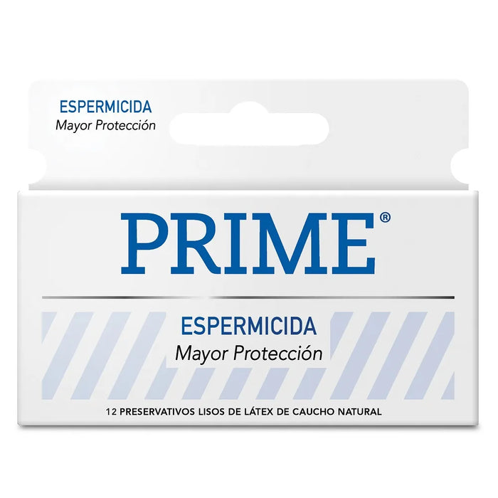 Prime Espermicida - Latex Condoms with Spermicide | Effective Protection and Sensation (12 count)