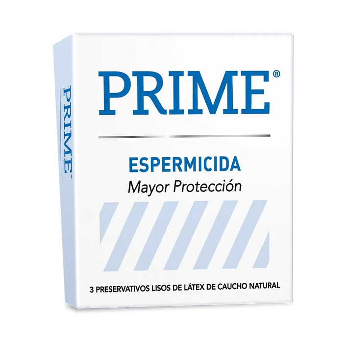 Prime Espermicida Latex Condoms | Prime Quality, Effective Protection (3 count)