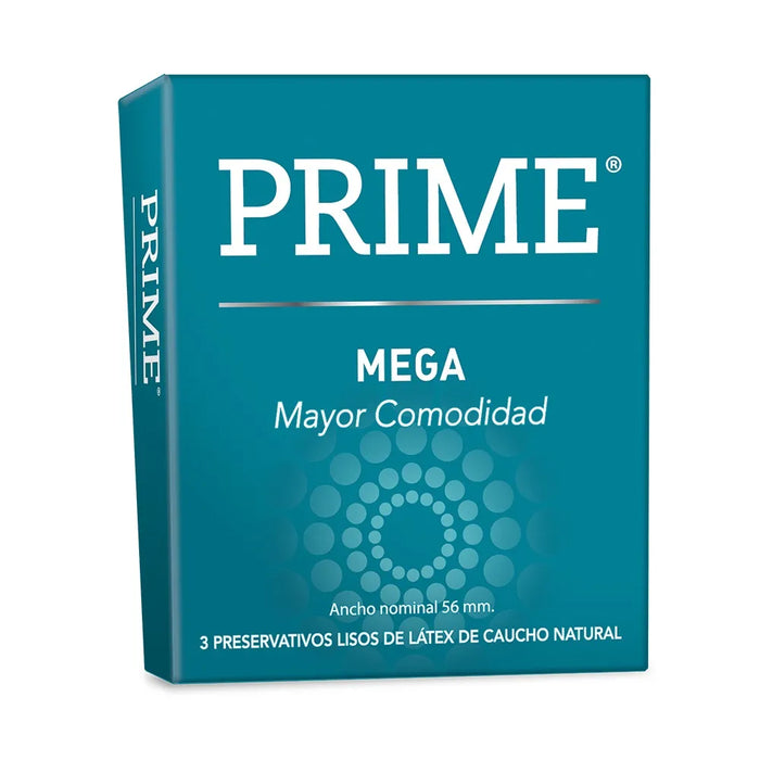 Prime Mega Premium Latex Condoms | High-Quality, Maximum Protection (3 count)