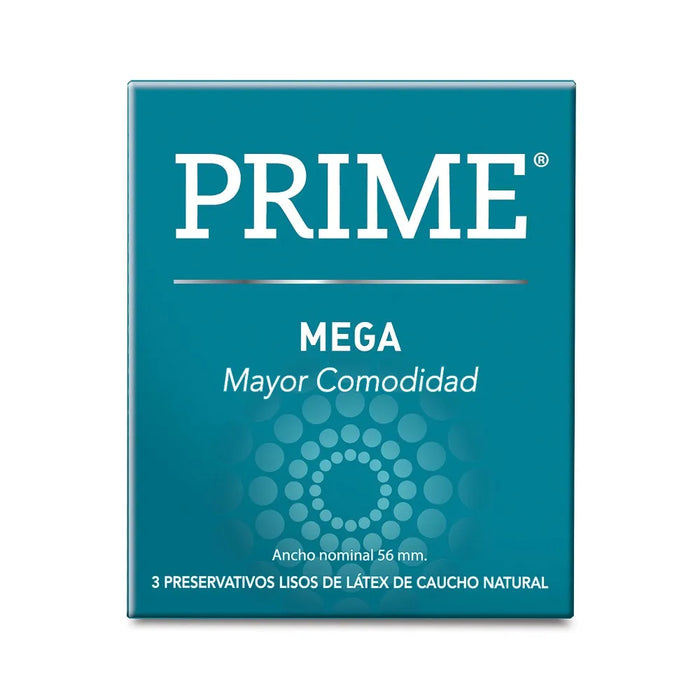 Prime Mega Premium Latex Condoms | High-Quality, Maximum Protection (3 count)