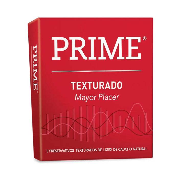 Prime Texturado - Textured Latex Condoms for Ultimate Pleasure - | Exciting Sensation (3 count)