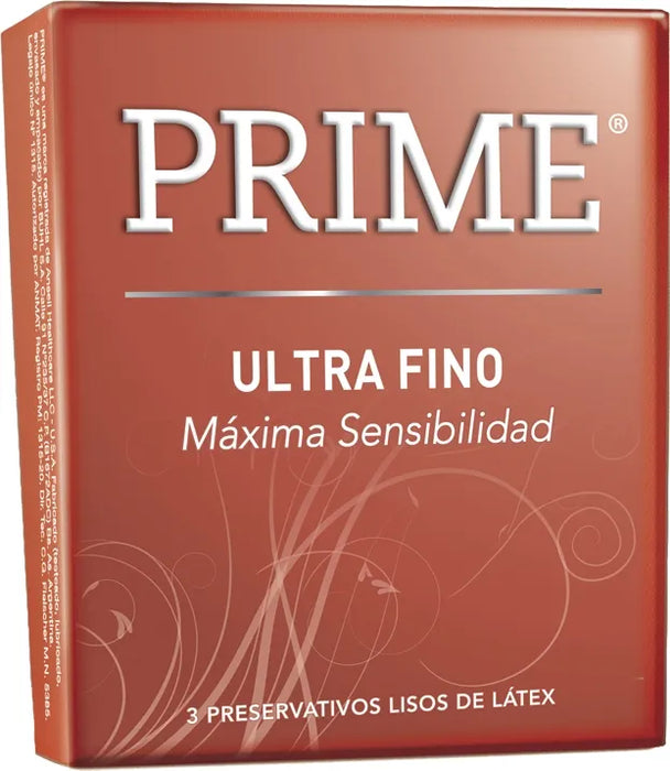 Prime Ultra Fino Thin Latex Condoms  | Premium Quality, Maximum Sensitivity (3 count)