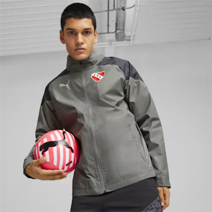 Puma Men's Independiente Training Windbreaker Jacket - Official Club Atletico Independiente Gray