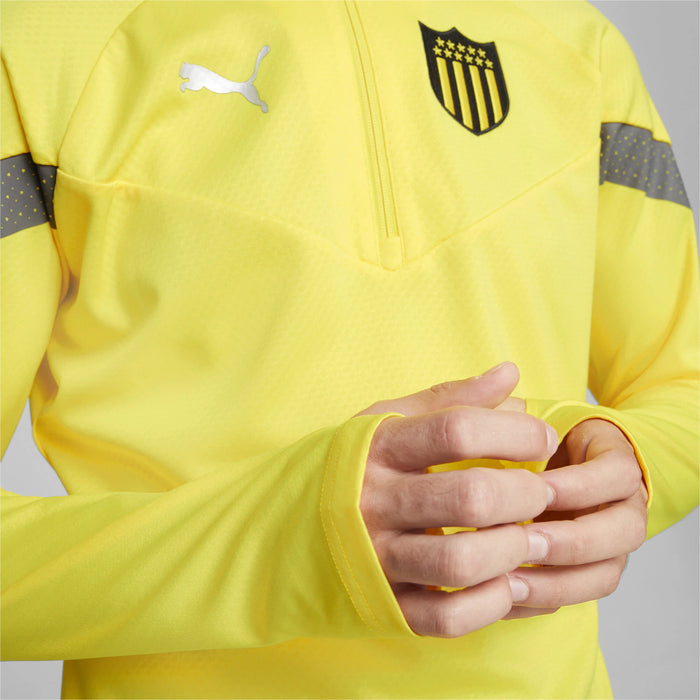 Puma Official Peñarol Soccer Training Quarter-Zip Top - Yellow - Authentic Uruguay Football Gear