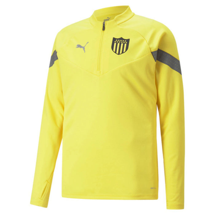 Puma Official Peñarol Soccer Training Quarter-Zip Top - Yellow - Authentic Uruguay Football Gear