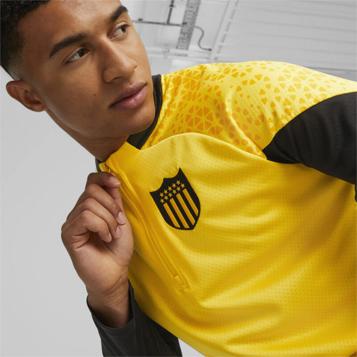 Puma Peñarol Official 1/4 Zip Top Training Sweatshirt - Yellow/Black - Authentic Uruguayan Football Team Gear