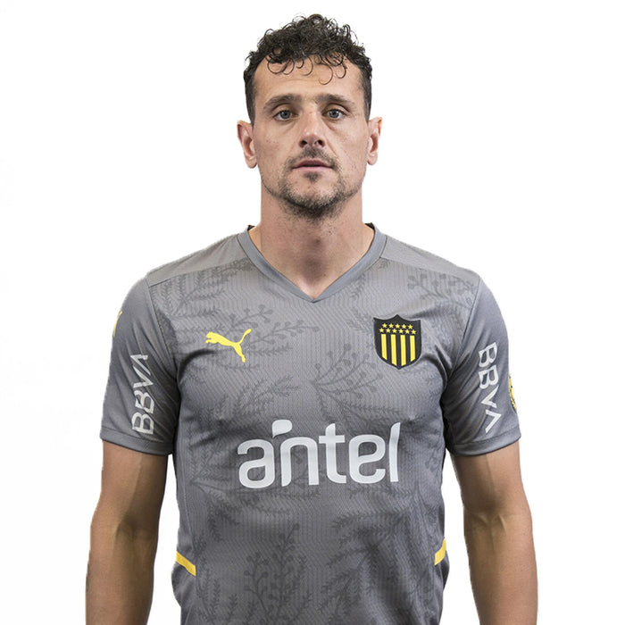 Camiseta Alternativa de Jugador Oficial Puma Peñarol Edición 2022 - Indumentaria Auténtica del Equipo de Fútbol Uruguayo - Gris