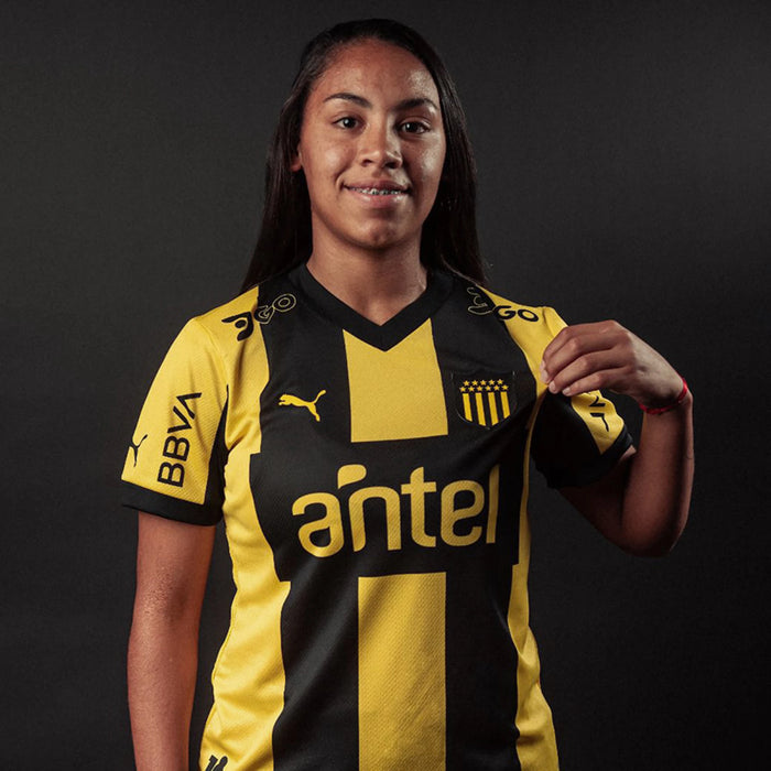 Camiseta Oficial de Local para Mujer del Peñarol 2023 - Edición de Jugador - Amarillo-Negro - Equipo de Fútbol de Montevideo, Uruguay