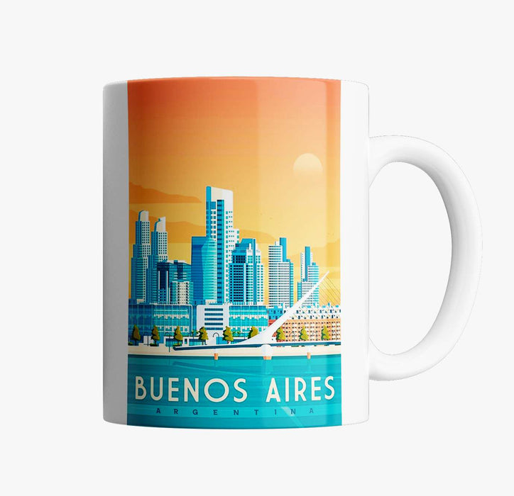 Punto Bizarro | Buenos Aires Charm: Puerto Madero Ceramic Mug - Unique Souvenir Cup for Coffee Lovers