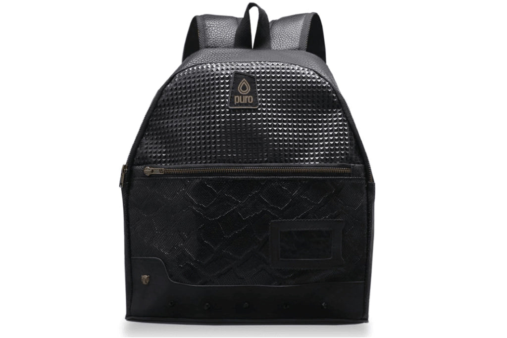 Puro Ultimate Vegan Backpack - Black Interior, Antique Bronze Zippers - Outer Zip Pocket & Inner Compartment