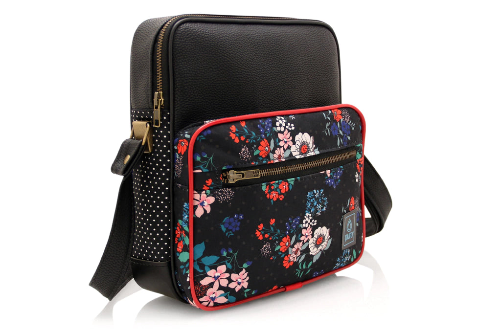 Puro Vegan Mini Crossbody  Stylish Backpack-Style Bag with Adjustable Faux Leather Strap, Printed Fabrics, and Synthetic Materials