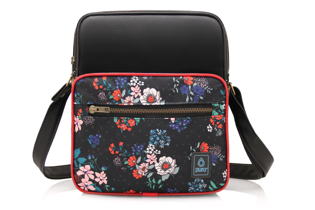 Puro Vegan Mini Crossbody  Stylish Backpack-Style Bag with Adjustable Faux Leather Strap, Printed Fabrics, and Synthetic Materials