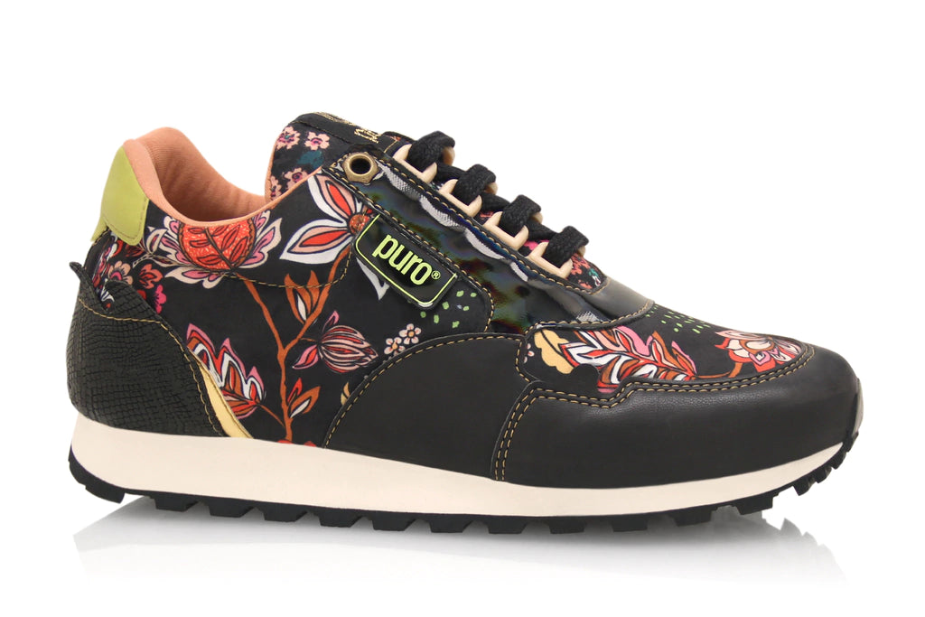 Puro Vegan Printed Urban Sneakers - Superlight, Flower Pattern, Multicolored Combo - Organic Product