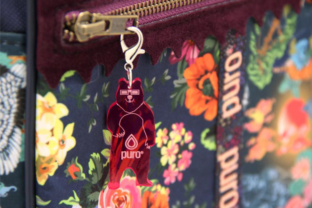 Puro Vegan Product Trenia Dharma Vegan Backpack with Fabric Interior, Antique Brass Zippers, Exterior Zip Pocket & Interior Pocket