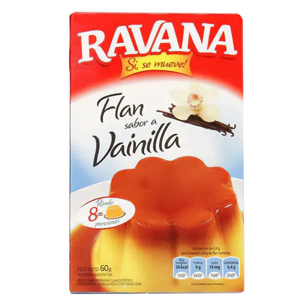 Ravana Flan Vainilla Powder Ready To Make Flan Dessert, 60 g / 2.12 oz for 8 servings