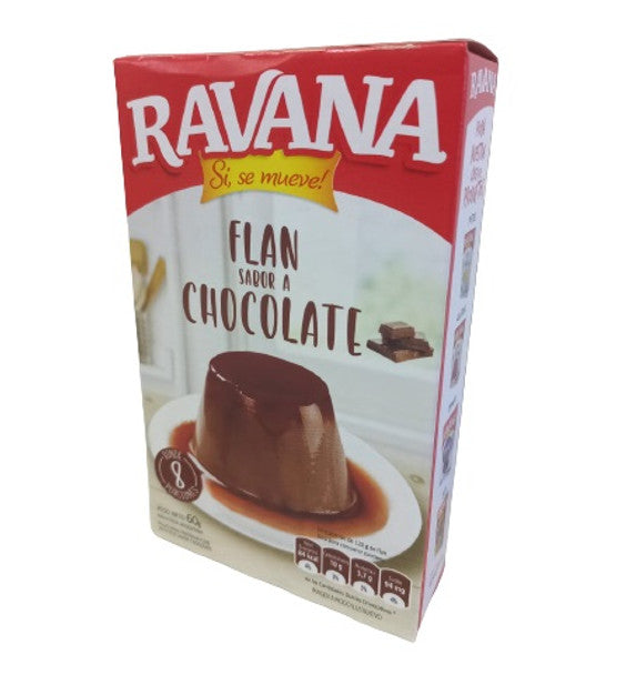 Ravana Flan de Chocolate Milk Chocolate Powder Ready To Make Flan Dessert, 60 g / 2.12 oz for 8 servings