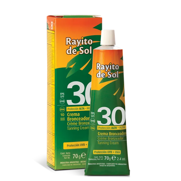 Rayito de Sol | High Protection SPF 30 Bronzing Cream - Enriched with Emollients & Beeswax | 70 g / 2.4 fl oz