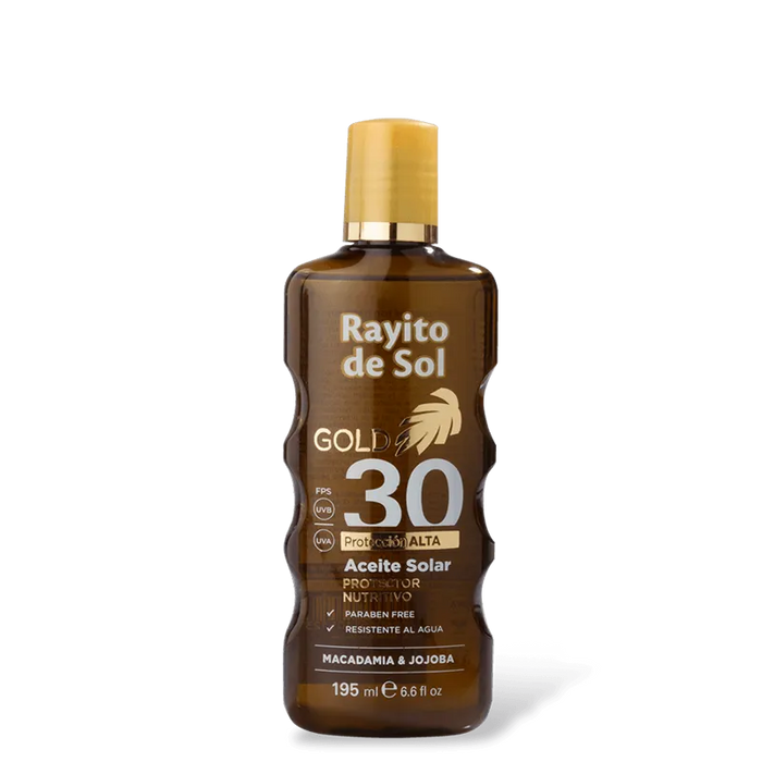 Rayito de Sol | High Protection SPF 30 Solar Oil - Macadamia and Jojoba Oil Infused | 195 ml / 6.6 fl oz
