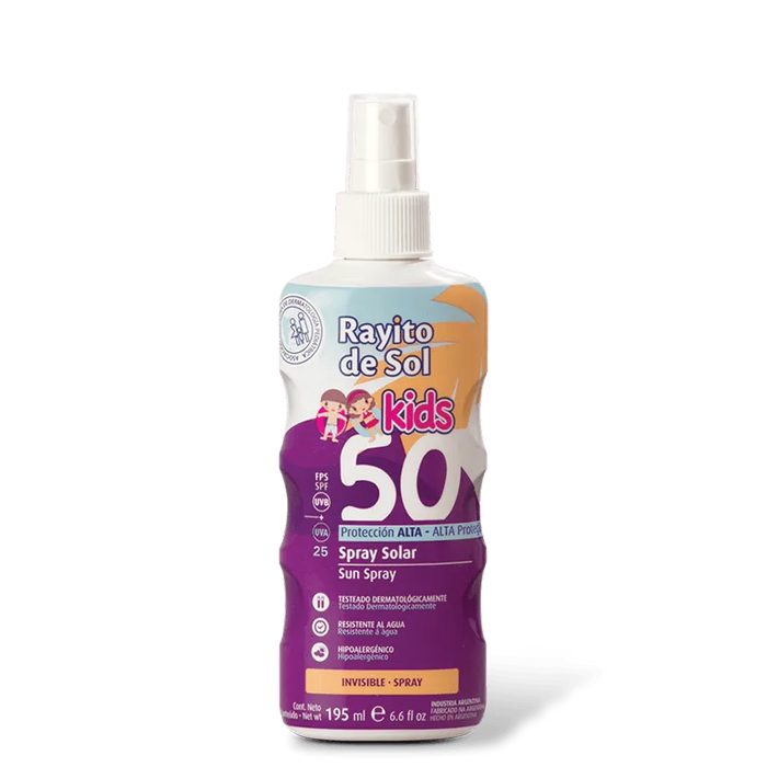 Rayito de Sol | High Protection SPF 50 Kids Sun Spray - Gentle Care, Sensitive Skin - Children | 195 ml / 6.6 fl oz