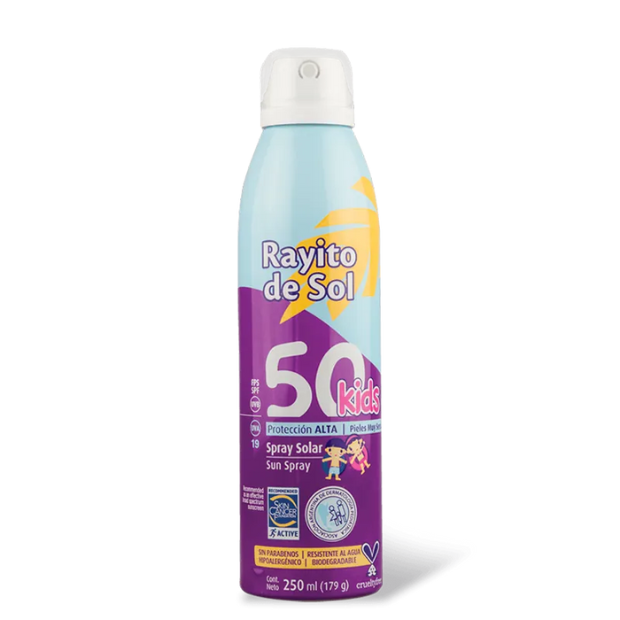 Rayito de Sol | High Protection SPF 50 Kids Sunscreen Spray - Gentle Care, Sensitive Skin - Children | 250 ml / 8.45 fl oz