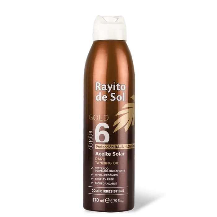 Rayito de Sol | Low Protection SPF 6 Solar Oil Spray for the Perfect Tan | Coconut Fragrance | 170 ml / 5.75 fl oz