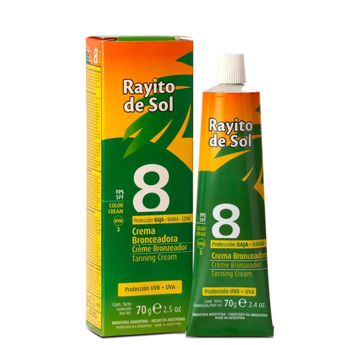 Rayito de Sol | Low Protection SPF 8 Bronzing Cream - Enriched with Emollients & Beeswax | 70g / 2.4 fl oz