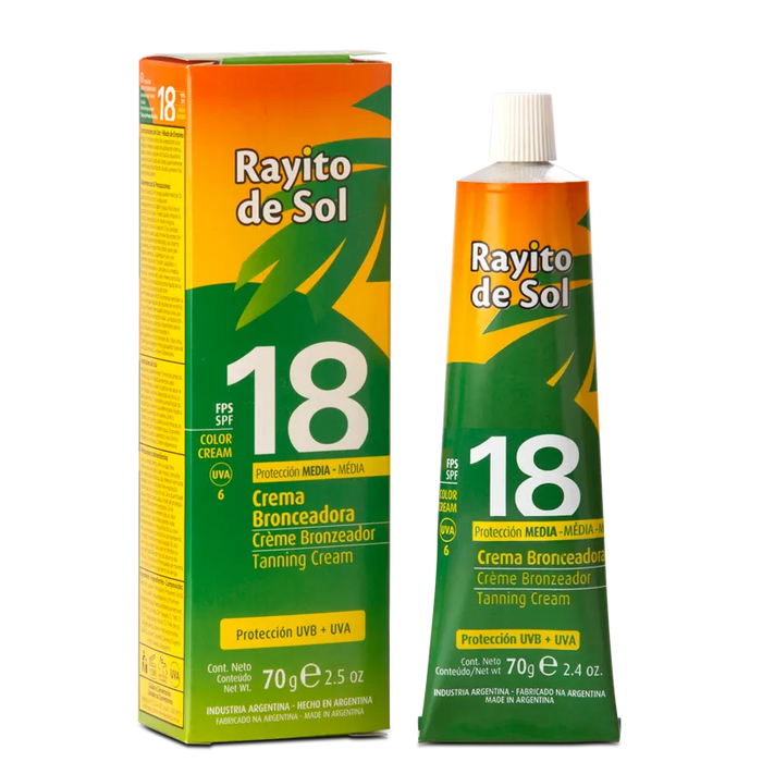 Rayito de Sol | Medium Protection SPF 18 Bronzing Cream - Enriched with Emollients & Beeswax | 70 g / 2.4 fl oz