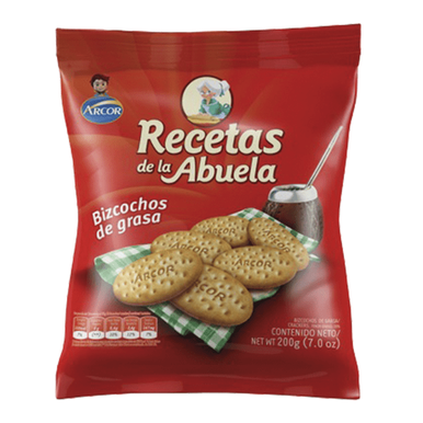 Recetas De La Abuela Bizcochos De Grasa Traditional "Bizcochitos" Perfect for Mate, 180 g / 6.34 oz (pack of 3)
