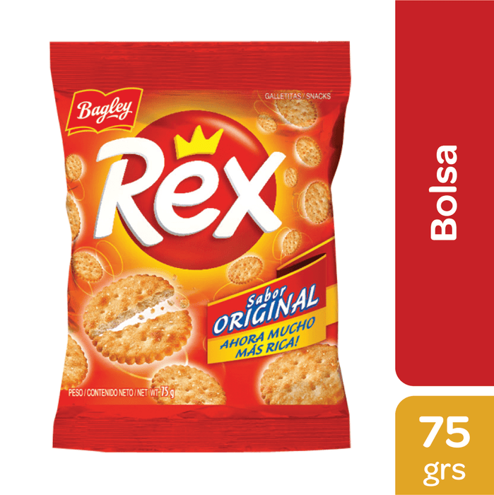 Rex Cheese Snack Crackers Original Flavor Gear Shape, 75 g / 2,6 oz (pacote com 3) 