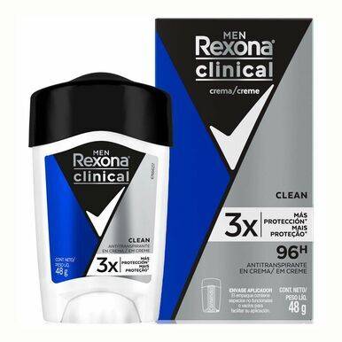 Rexona Clinical Cream Clean 3x mais proteção Antitranspirante 96 horas, 48 ​​g / 1,69 oz 