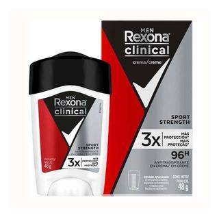 Rexona Clinical Cream Sport Strength 3x mais proteção 96 horas antitranspirante, 48 g / 1,69 oz 