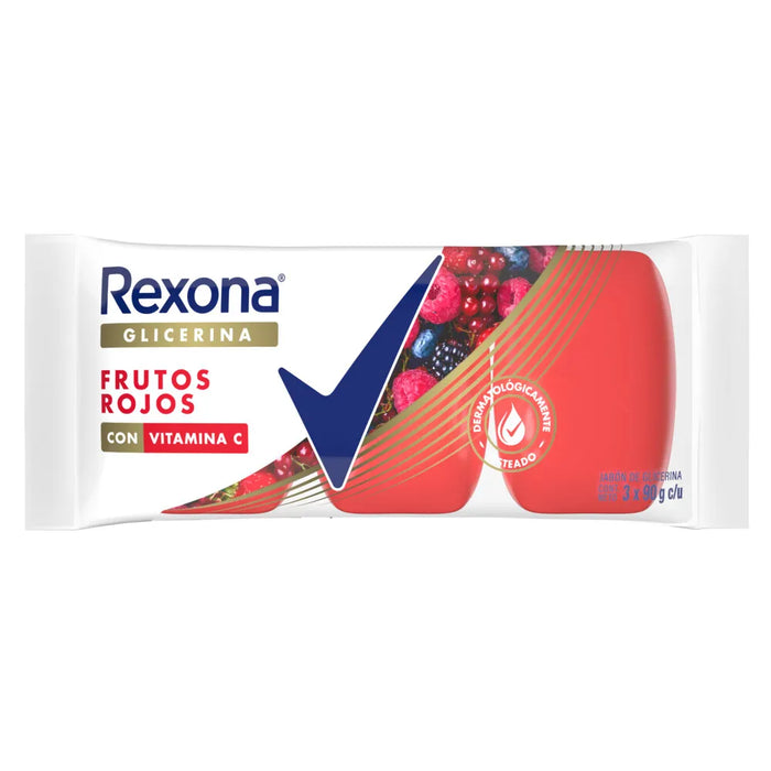 Rexona Pomegranate Glycerin Bar Soap - 3 Bars x 90g Each
