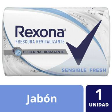 Rexona Soap Sabonete Fresco Sensível com Barra de Glicerina Hidratante Sabonete Corporal Completo, 125 g / 4,4 oz 