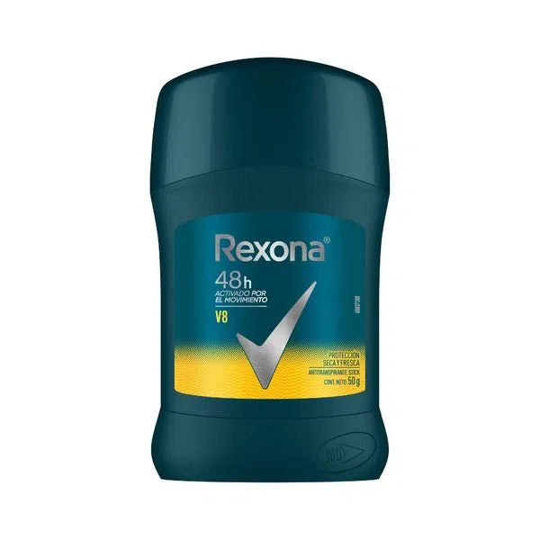 Rexona V8 Men's Antiperspirant Stick | Skin Care, Daily Use - Protects and Refreshes | 50 g - 1.76 oz
