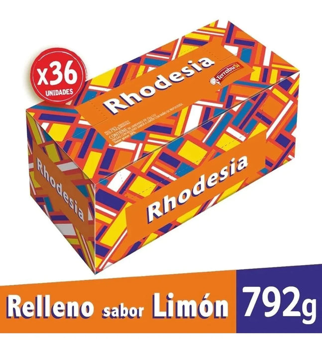 Rhodesia Chocolate Coated Cookie With Lemon Cream Filling 36 cookies, 22 g / 0.78 oz ea (family box)