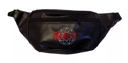 Riñonera Slipknot Embroidered Leather Rock Fanny Packs - Ultimate Metalhead Chic for Authentic Rocker Vibes