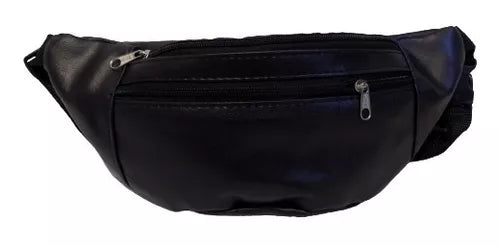 Riñonera Smooth Black Leather Fanny Packs - Rocker's Essential for Edgy Style and Functionality