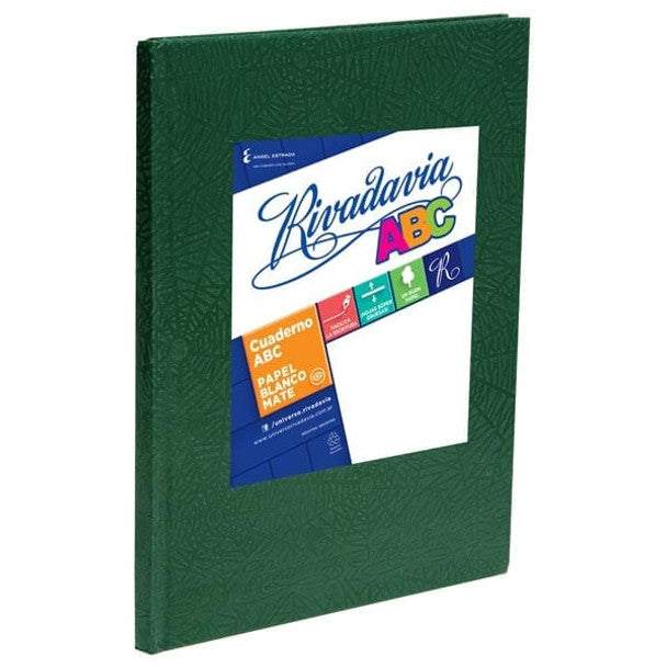 Rivadavia Cuaderno Tapa Dura Rayado Striped Hard Cover Notebook with 50 Matte White Sheets, 160 mm x 210 mm / 6.29 " x 8.26"