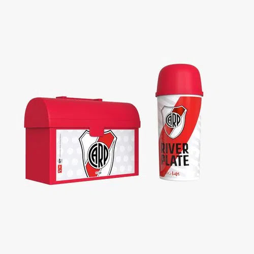 River Plate Set: Travel Thermos + Plastic Lunchbox Official Product