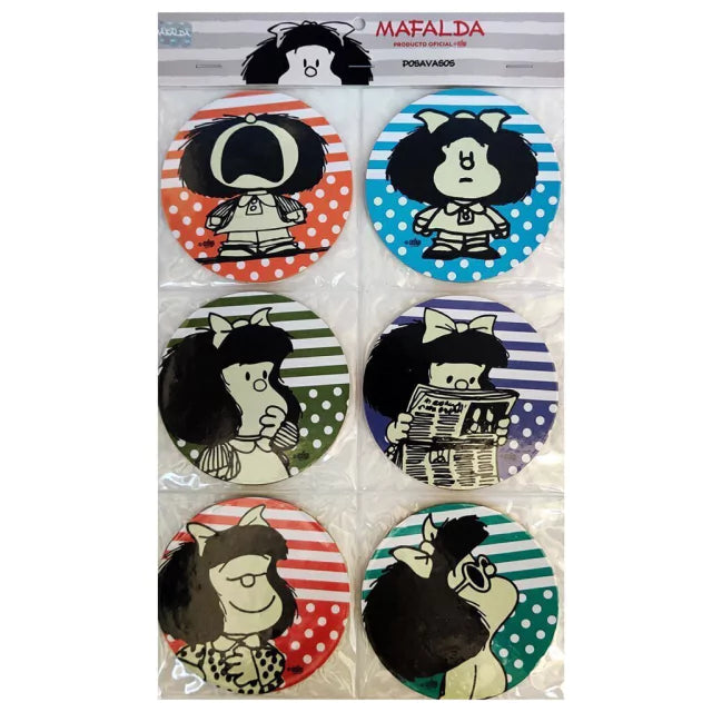 Round Mafalda Coasters | 6-Pack | Various Colors