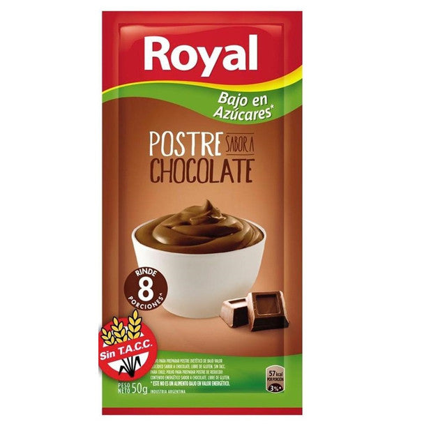 Royal Chocolate Ready to Make Light Dessert Low Sugar, 8 servings per pouch, 50 g / 1.76 oz (box of 6 pouches)