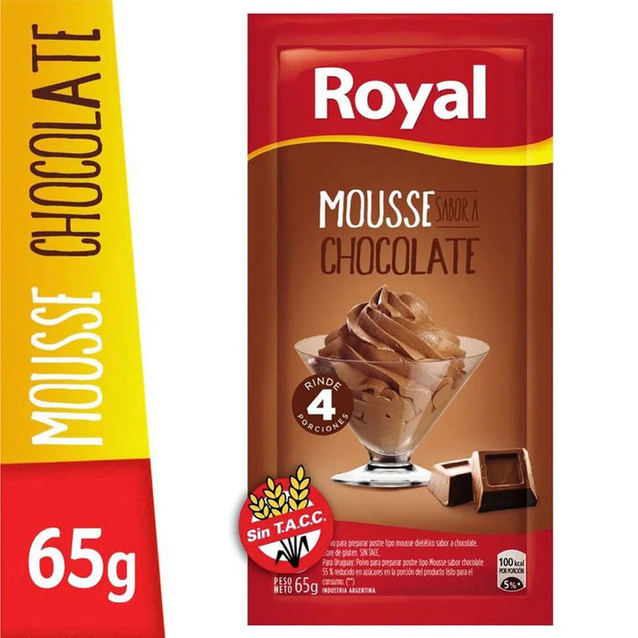 Royal Chocolate Ready to Make Mousse, 4 servings per pouch, 65 g / 2.29 oz (box of 6 pouches)