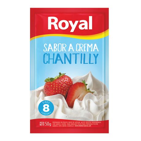 Royal Sabor Crema Chantilly Ready to Make Chantilly Cream, 8 servings per pouch, 50 g / 1.76 oz (box of 6 pouches)