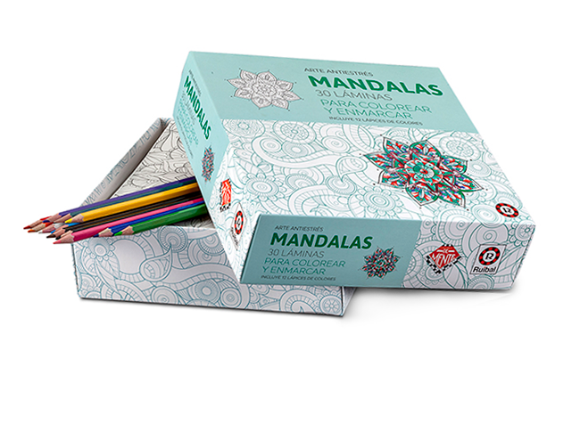 Ruibal | Mandalas Coloring Book | Includes 12 Colored Pencils | Ages 3+