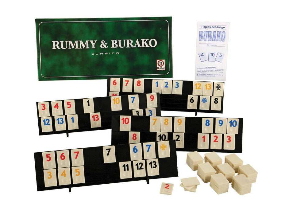 Rummy Burako Classic Numbers Board Game Edição Tradicional Ideal Family Puzzle de Ruibal 