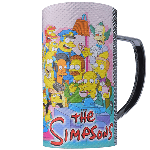 Vaso Térmico Guiro de Acero Inoxidable - Los Simpsons , Vaso Güira 750 cc - 19 cm x 10 cm